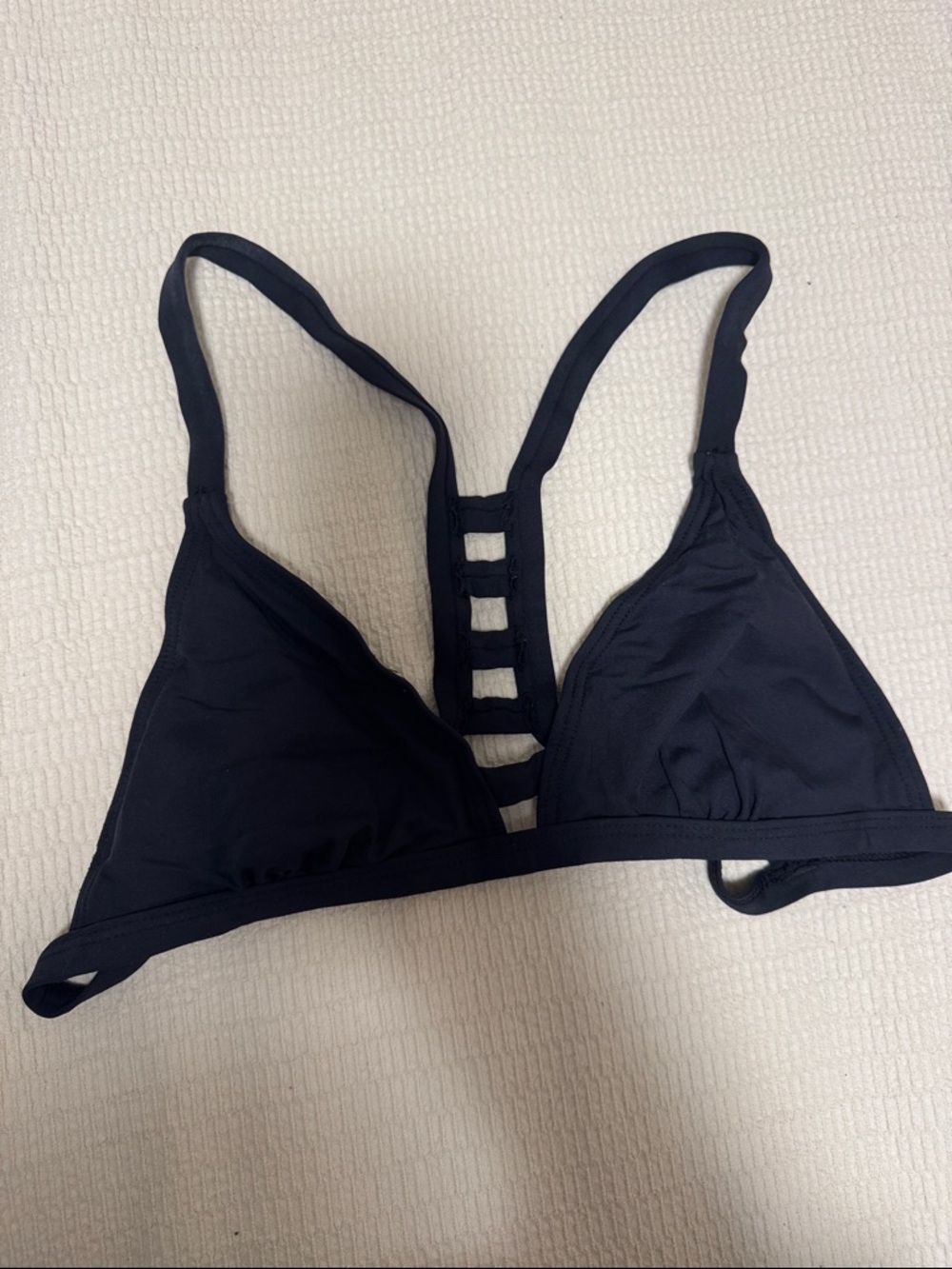 BCBGeneration Black Ladder-Back Triangle Bikini Top